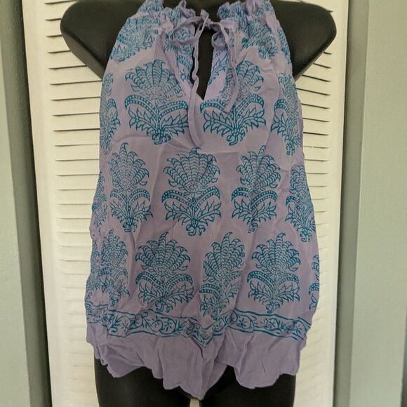 HD in Paris Purple Silk Tank 0P Anthropologie European Summer Cami Lavender - Picture 2 of 7